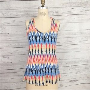 Athleta racerback printed keyhole workout tank top